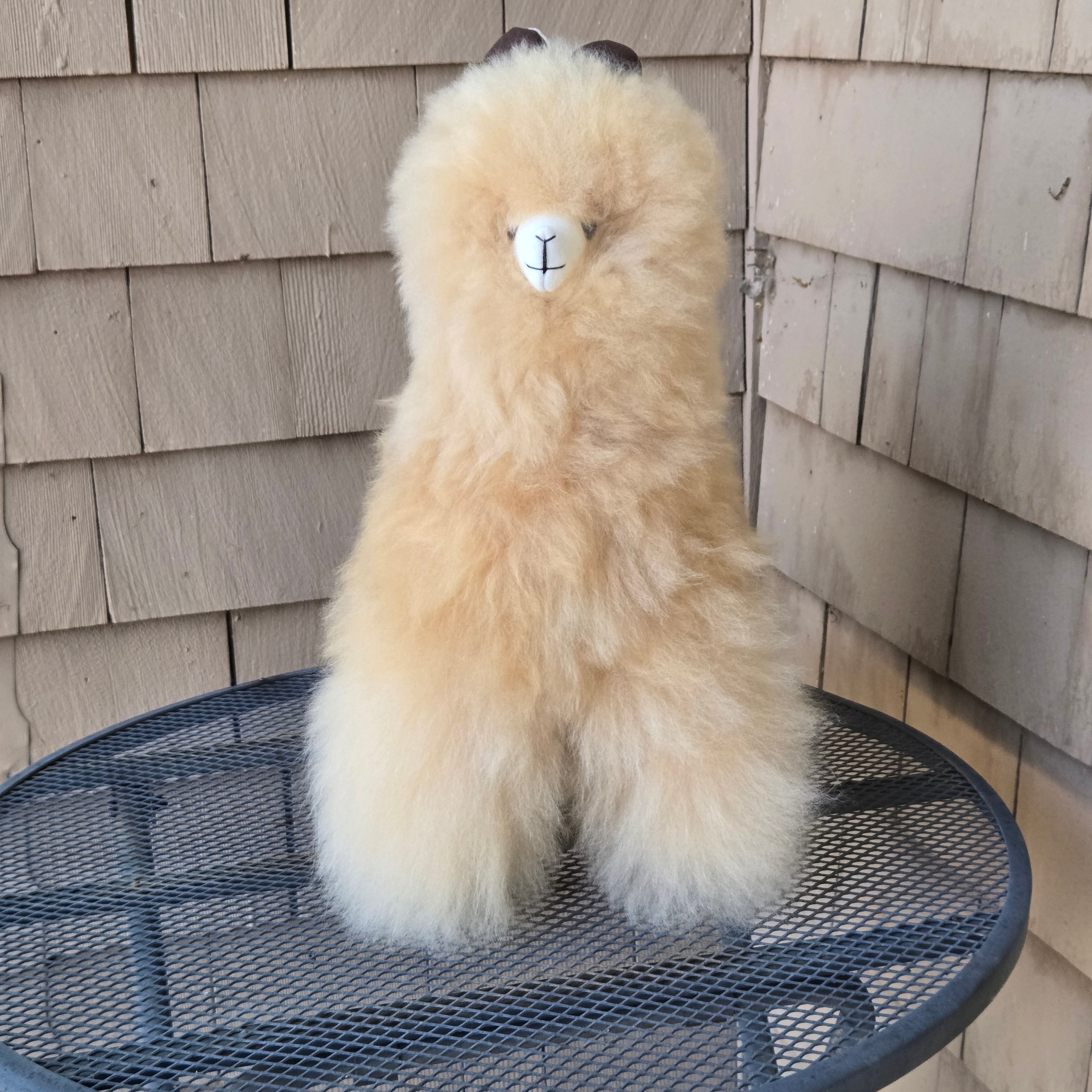 17" Standing Fur Alpaca Toy