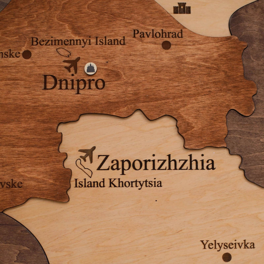 Wooden Map of Ukraine Multicolor