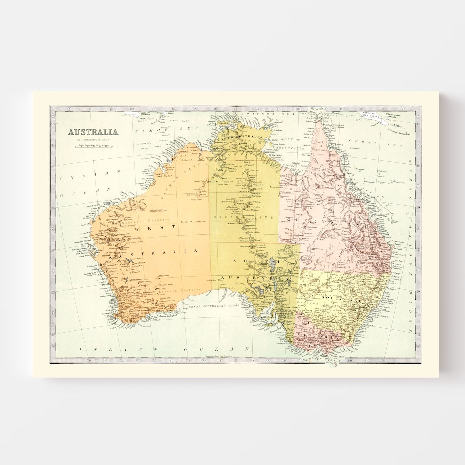 Vintage Map of Australia 1871