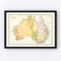 Vintage Map of Australia 1871