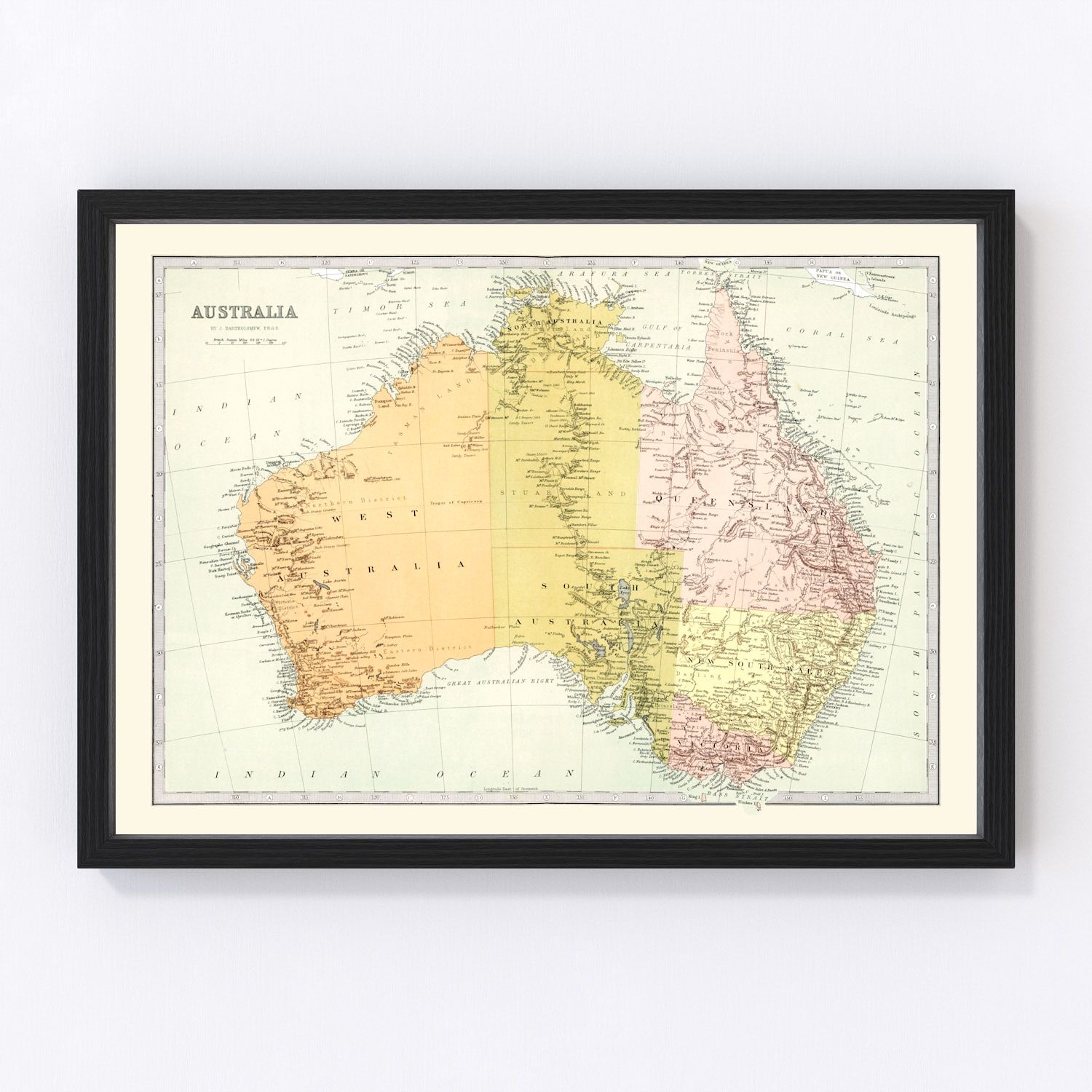 Vintage Map of Australia 1871