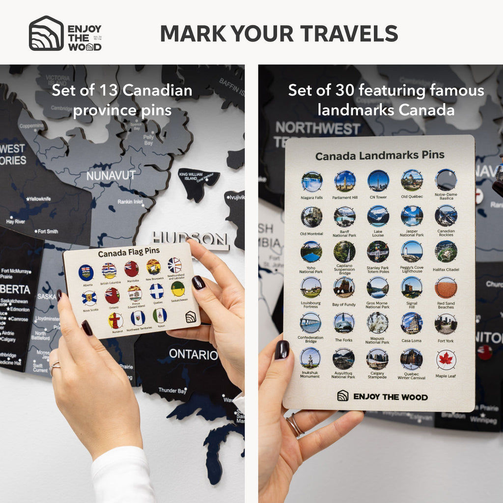 3D Canada Wooden Map Nordik