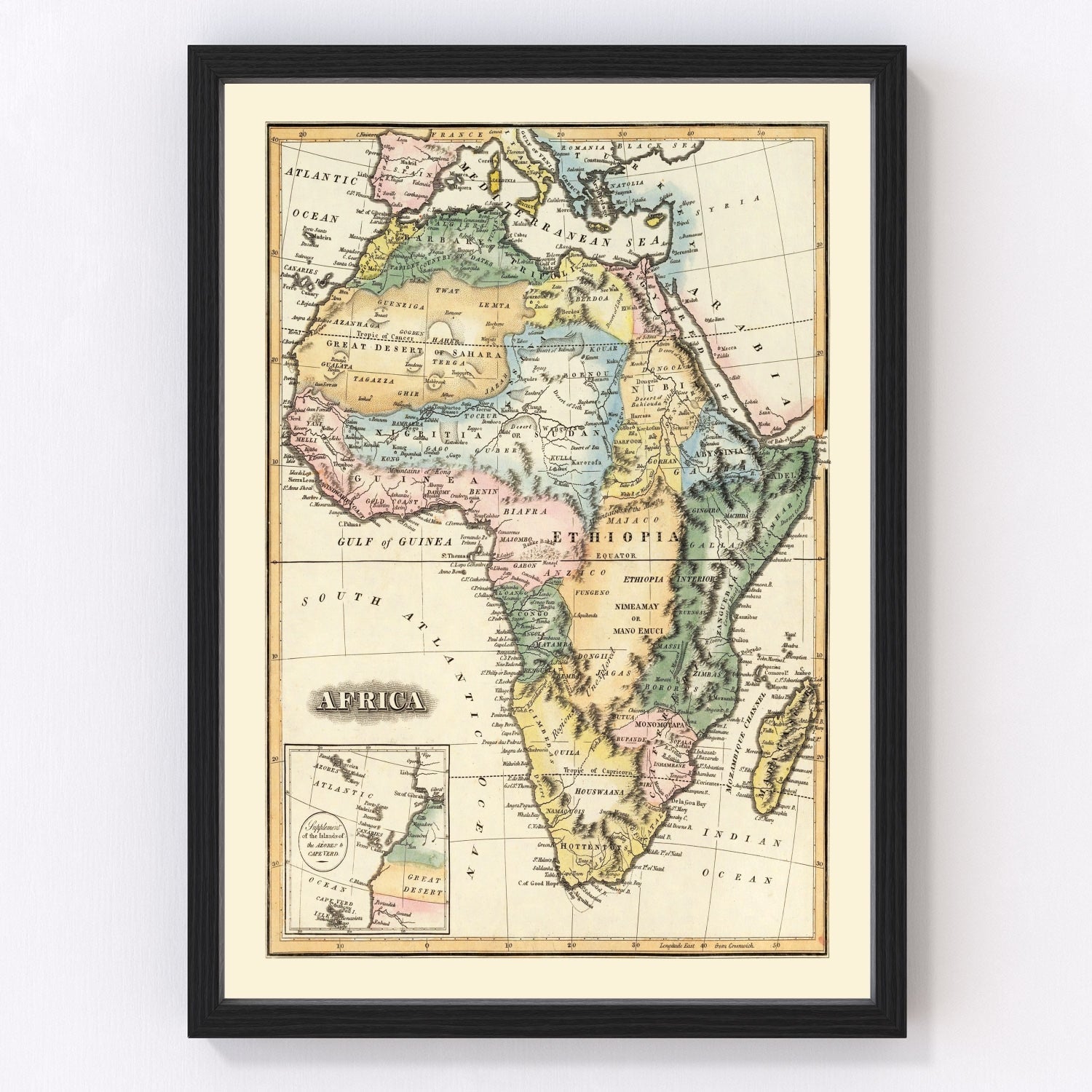 Vintage Africa Map 1823