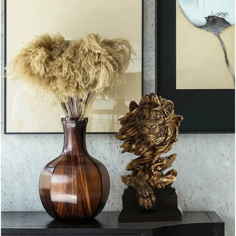 DecorBites™ Lion Resin Sculpture Figurine - Abstract Nordic Home Decoration