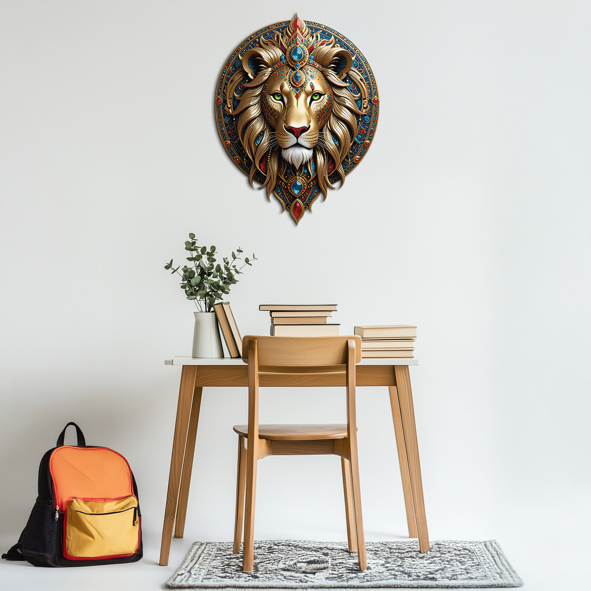 Regal Lion Mandala Wall Art – Royal Jungle Vibes Decor-KAFUVM026