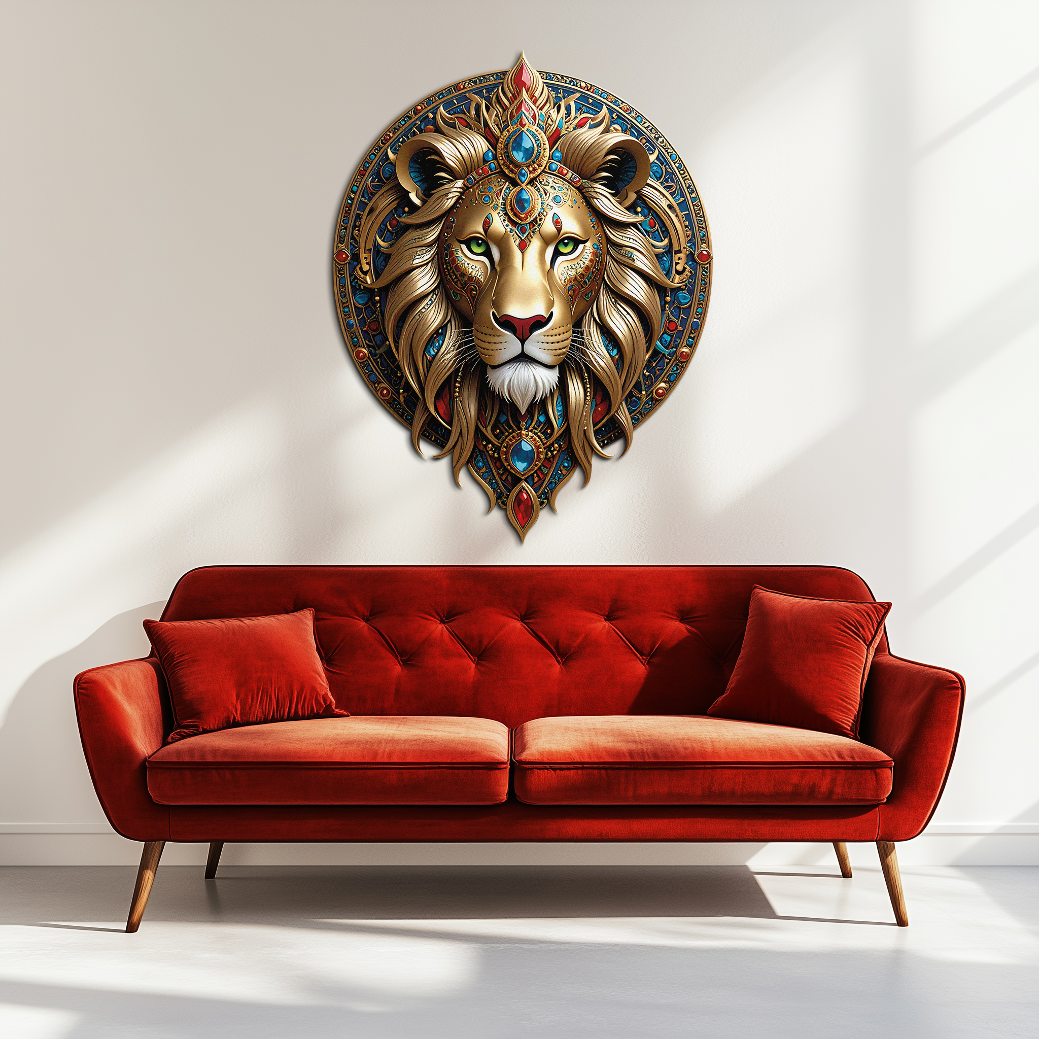 Regal Lion Mandala Wall Art – Royal Jungle Vibes Decor-KAFUVM026