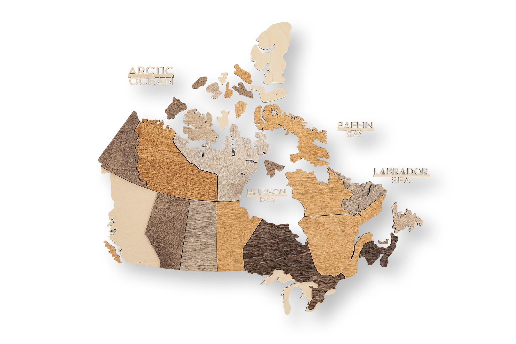 3D Canada Wooden Map Multicolor