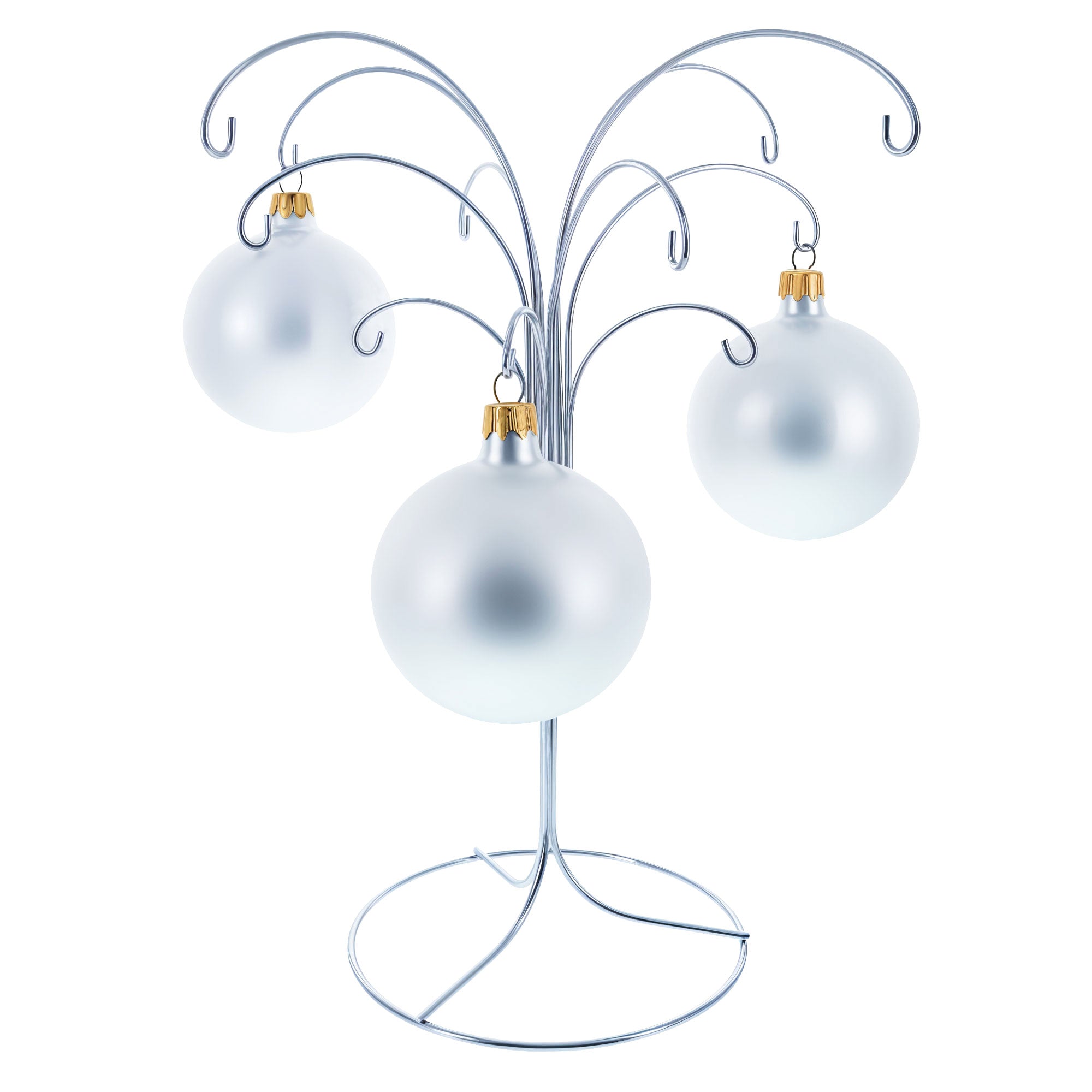 12-Arm Spiral Fountain Brass Silver Metal Ornament Stand Display 11.5 Inches (Taiwan)