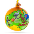 Travel to Australia Glass Ball Christmas Ornament 4 Inches