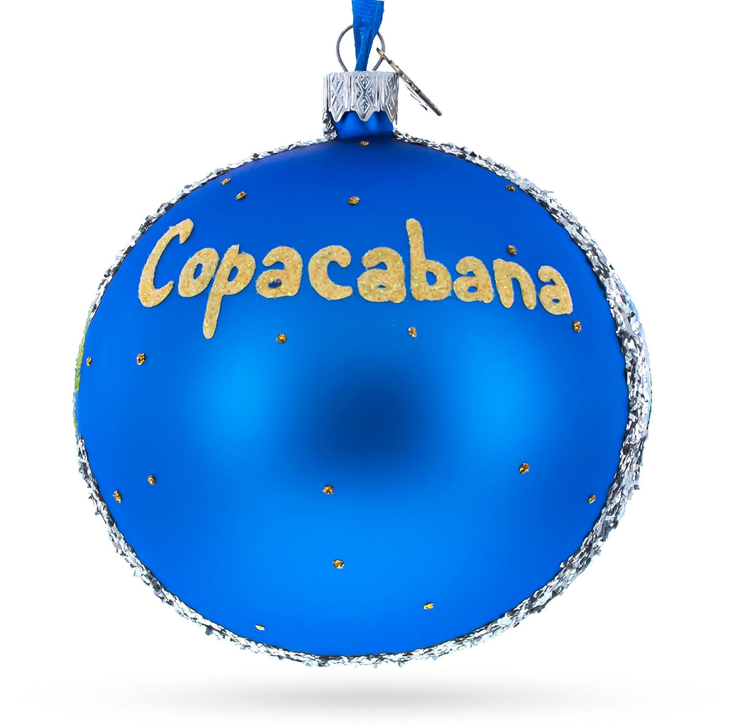 Copacabana, Rio de Janeiro, Brazil Glass Ball Christmas Ornament 4 Inches