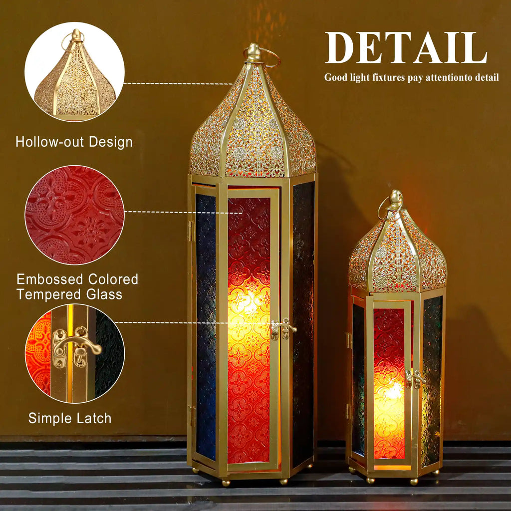 Set of 2 Decorative Ramadan Candle Lanterns