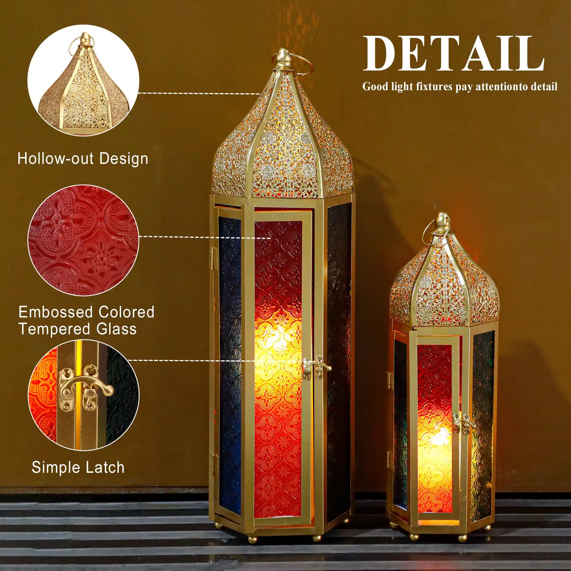 Set of 2 Decorative Ramadan Candle Lanterns