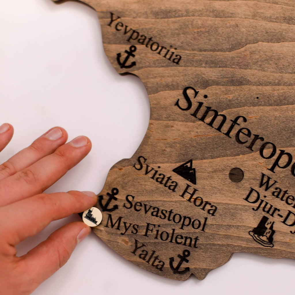 Wooden Map of Ukraine Multicolor