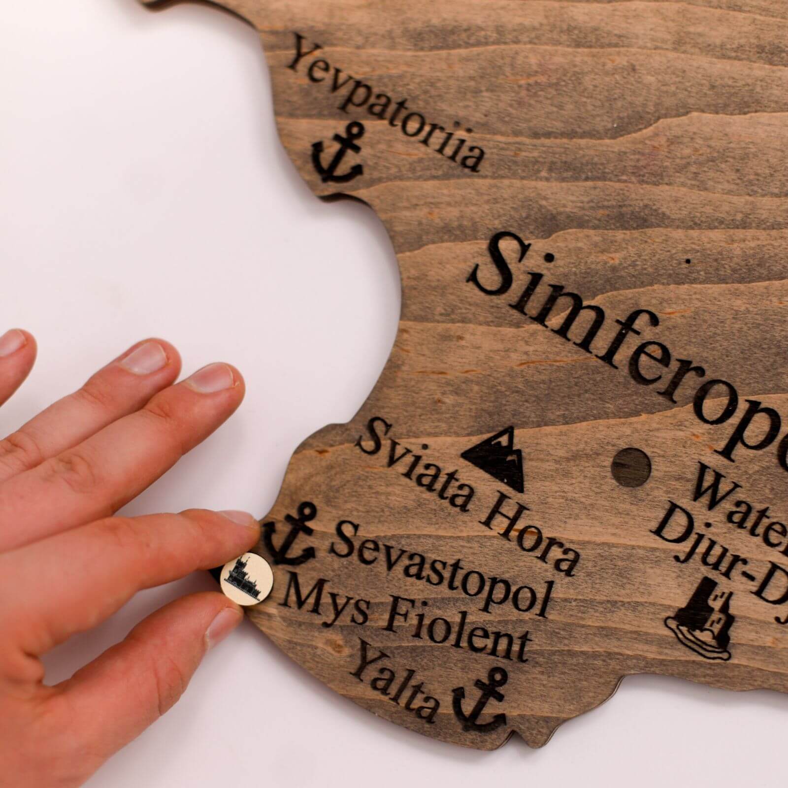 Wooden Map of Ukraine Multicolor