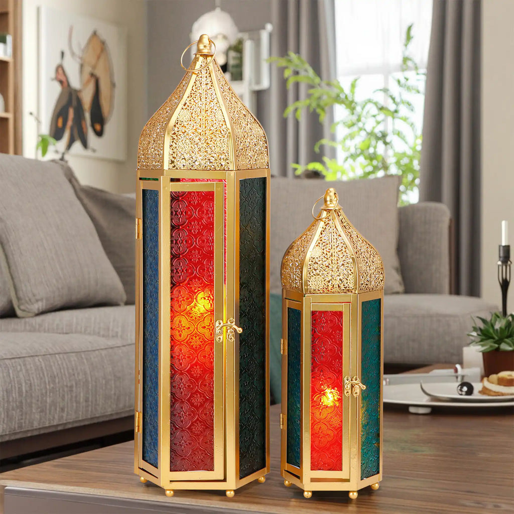 Set of 2 Decorative Ramadan Candle Lanterns