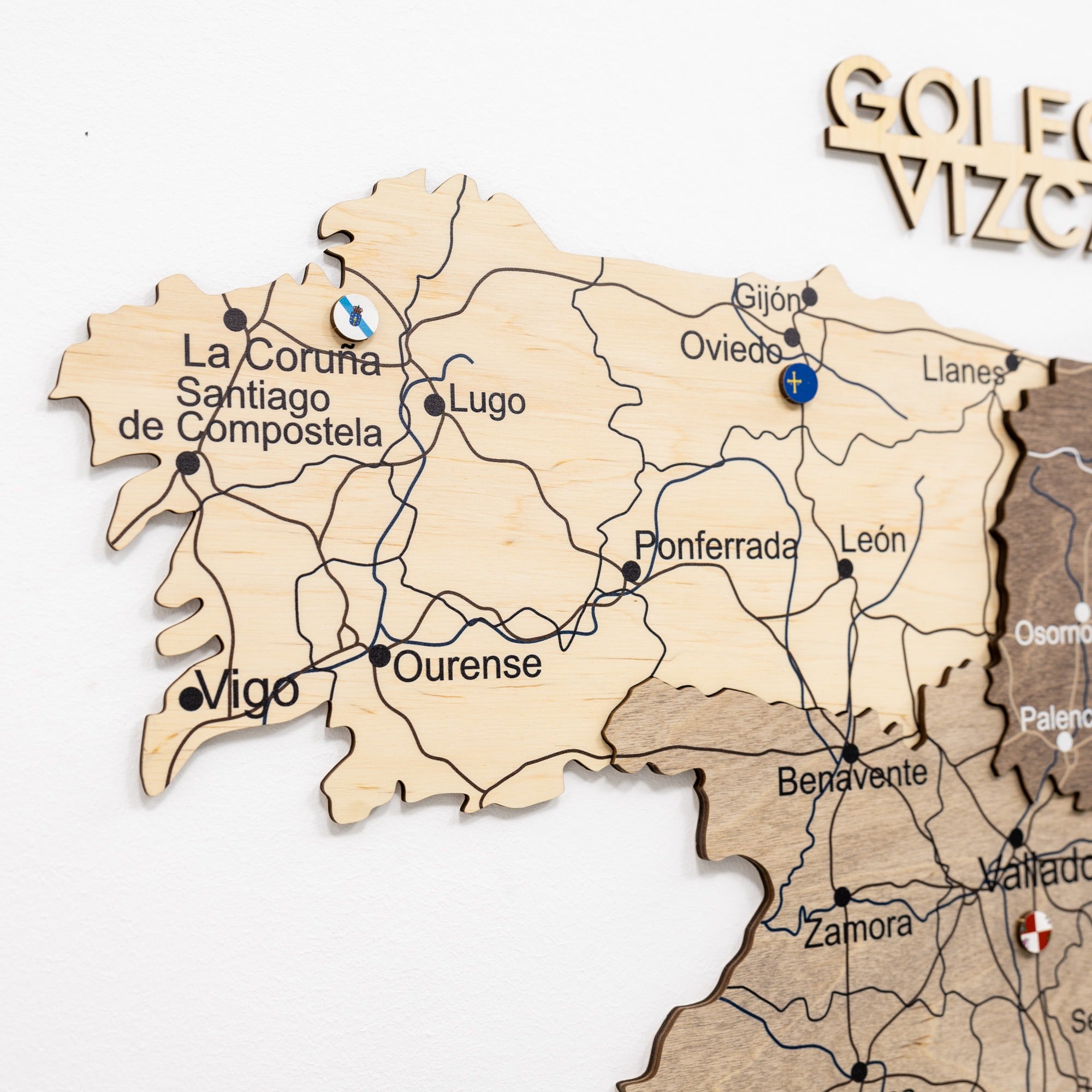 Wooden Map of Spain – Multicolor